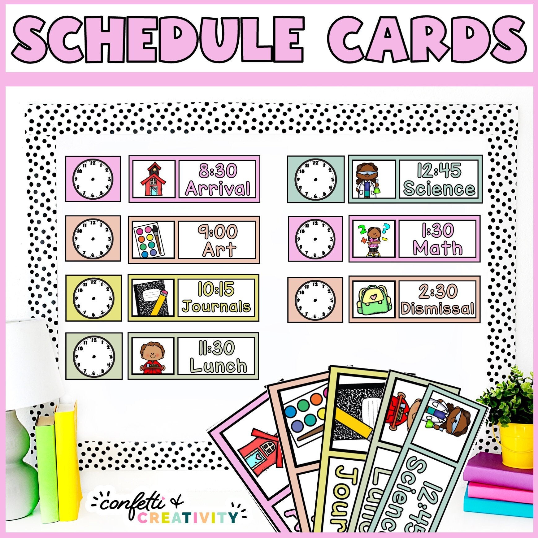 classroom-daily-schedule-cards-editable-classroom-schedule-elementary-school-teacher-schedule-cards-printable-schedule-cards-etsy