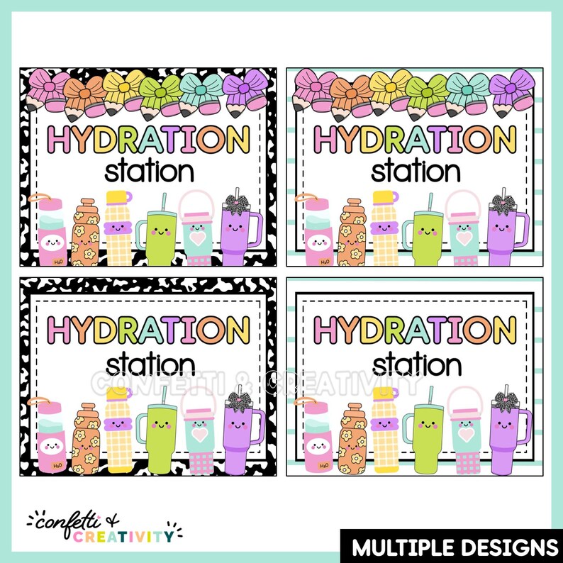 Hydration Station Posters Printable | Pastel Classroom Decor | Water ...