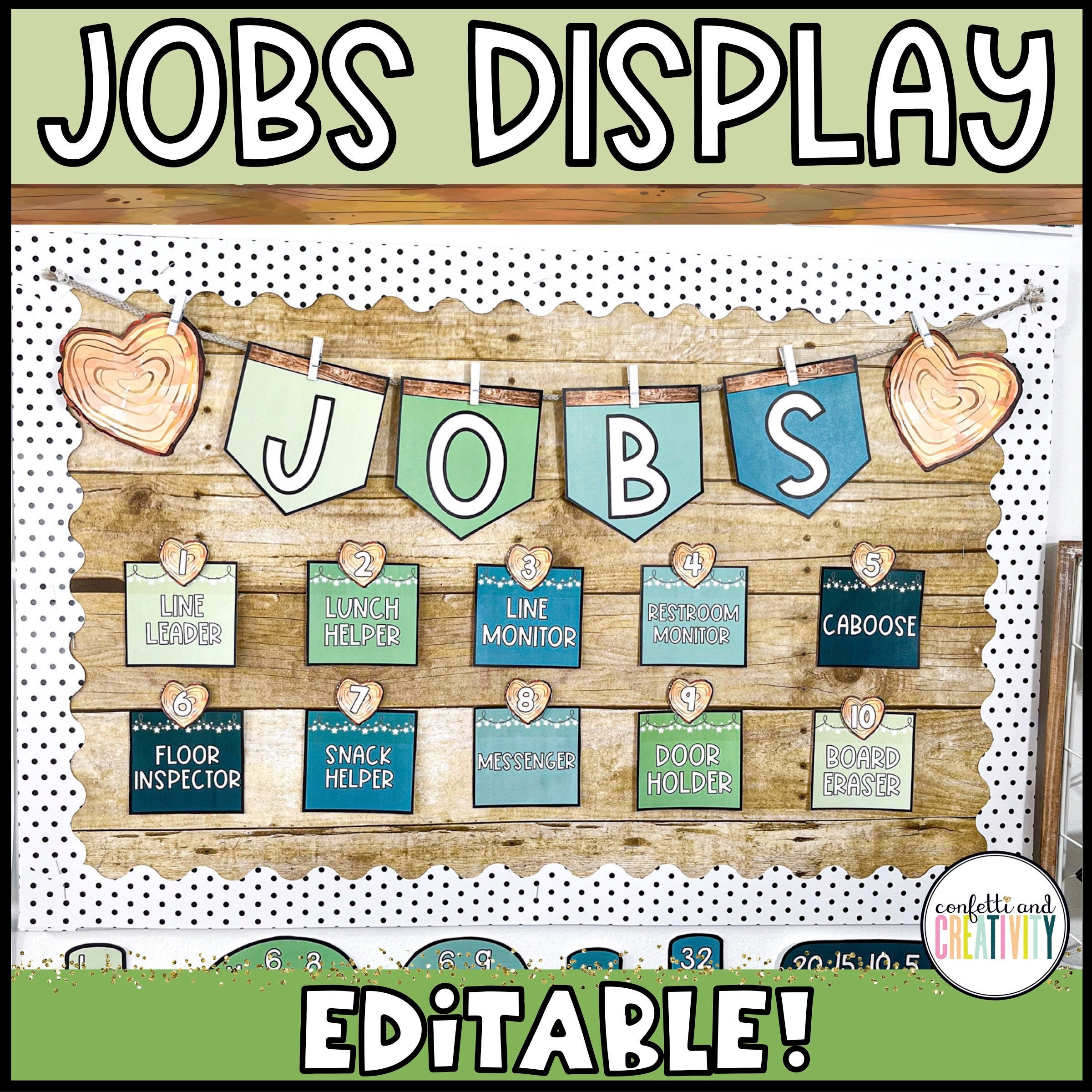 Nature Classroom Jobs Display Editable Classroom Jobs - Etsy UK