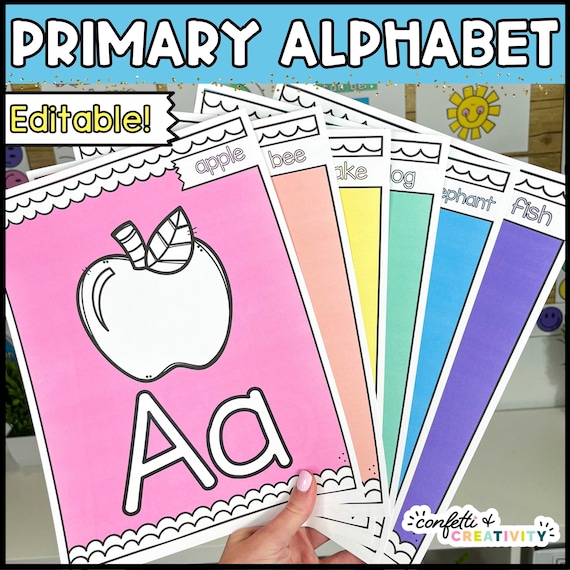 Bright Picture Alphabet Posters: Elementary Classroom Decor (Digital Download)
