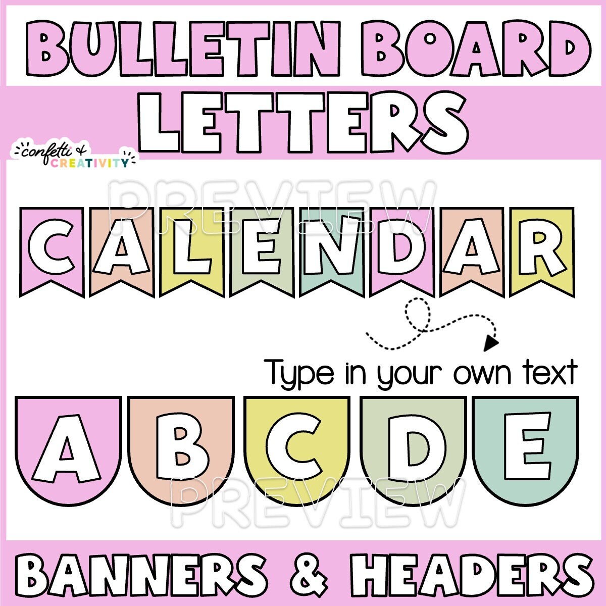 Pastel Bulletin Board Letters: Editable Elementary Classroom Decor ...
