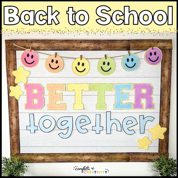 BRIGHT Back to School Bulletin Board Display Bulletin Board Etsy