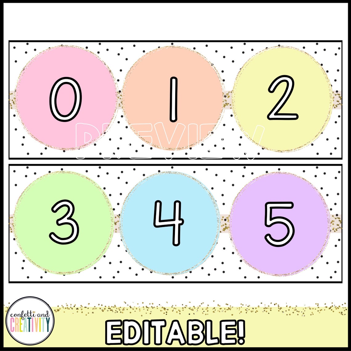 Pastel Classroom Number Line Colorful Classroom Decor Etsy