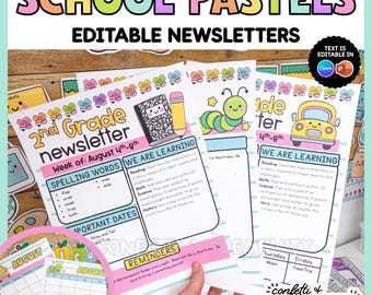 Editable Classroom Newsletter Templates | Pastel Teacher Newsletter | Parent Communication Printable