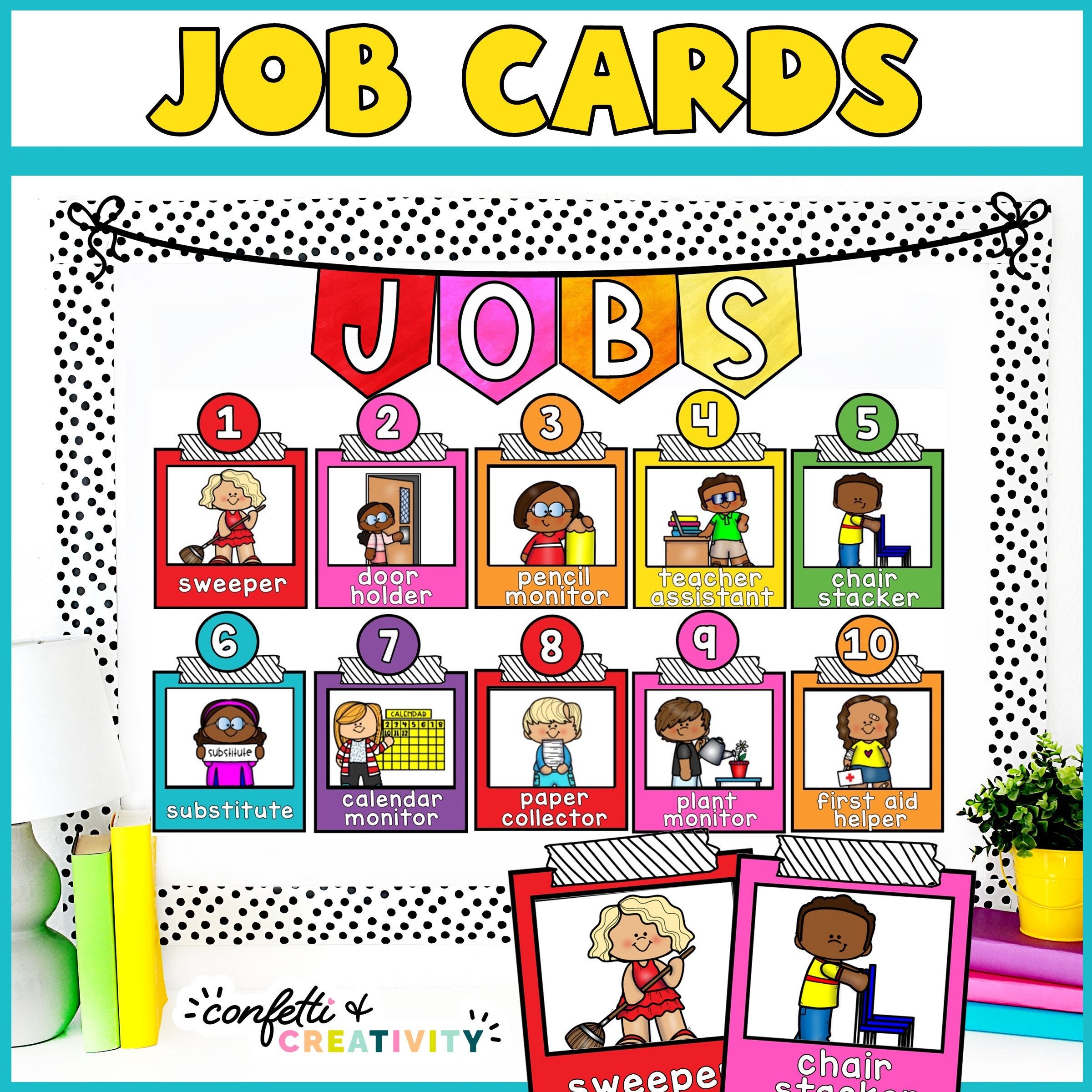 Elementary Classroom Jobs Chart: Editable Decor (digital Download) - Etsy