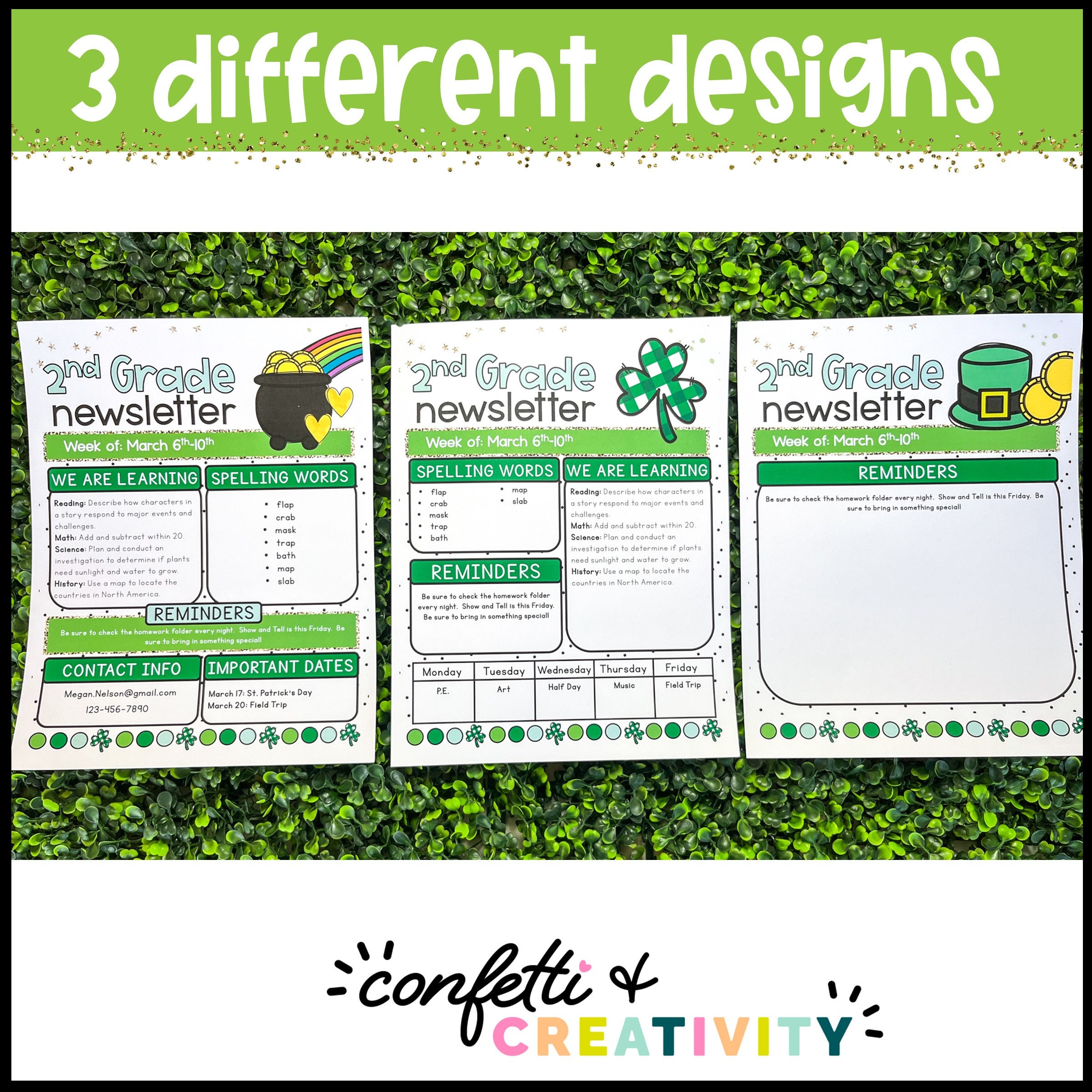 Editable St. Patrick's Day Classroom Newsletter Template (digital ...