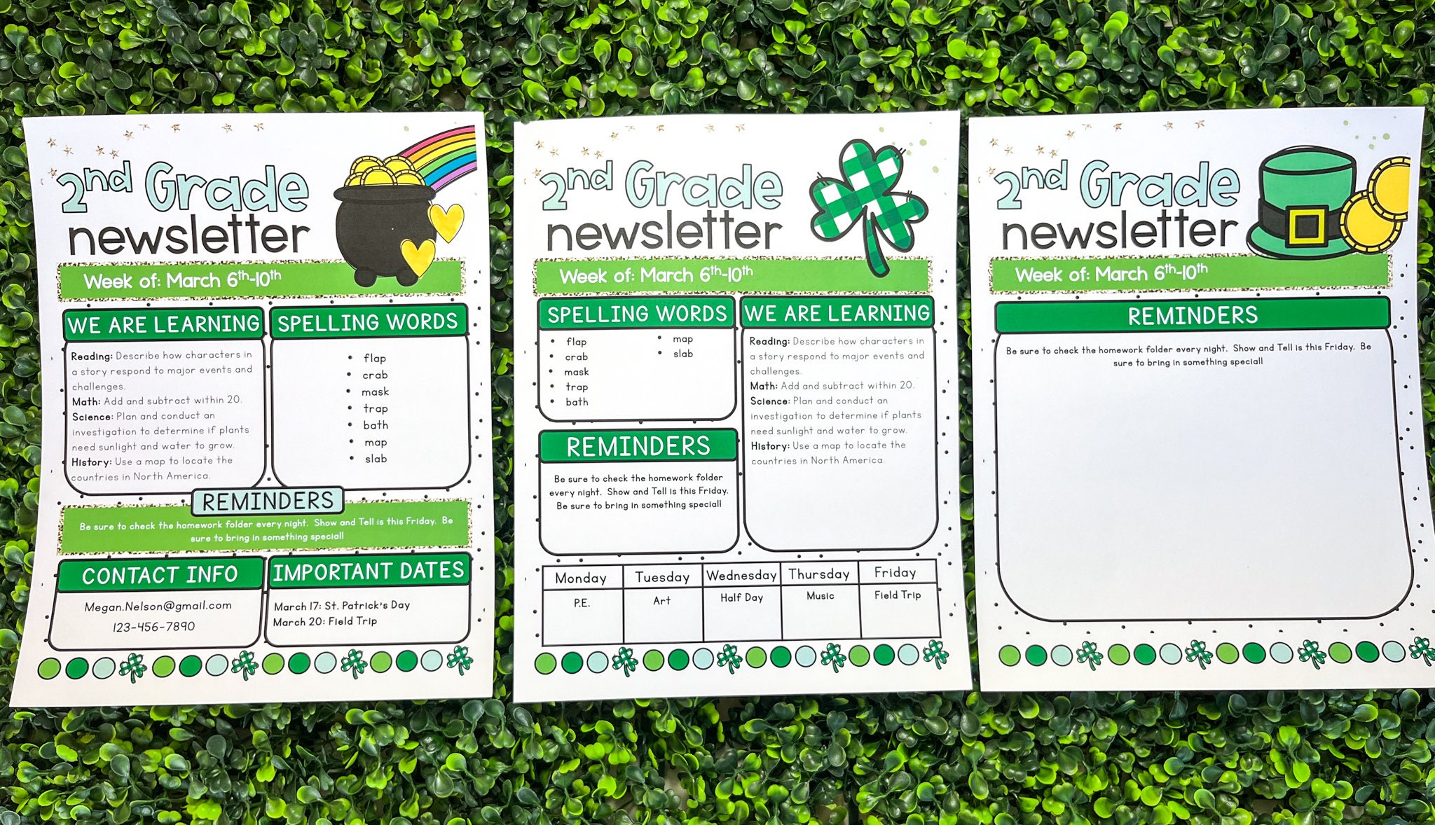 Editable St. Patrick's Day Classroom Newsletter Template (digital ...