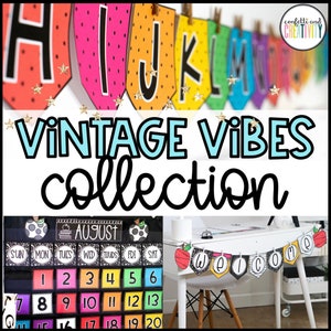 BRIGHT VINTAGE Classroom Decor Bundle | Bright Classroom Theme | Colorful Classroom Decor | Classroom Theme | Classroom Decor Bundle