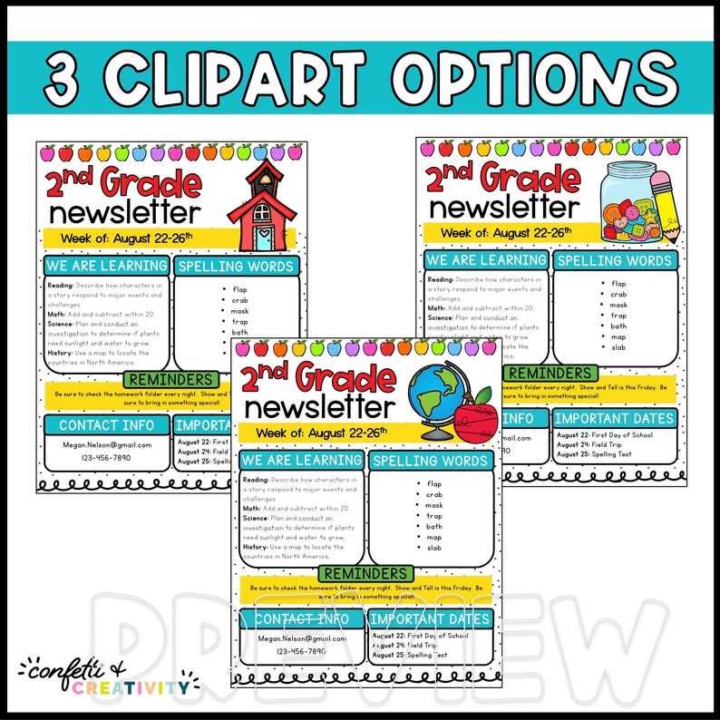 Editable Classroom Newsletter Template: Bright Decor (digital Download ...