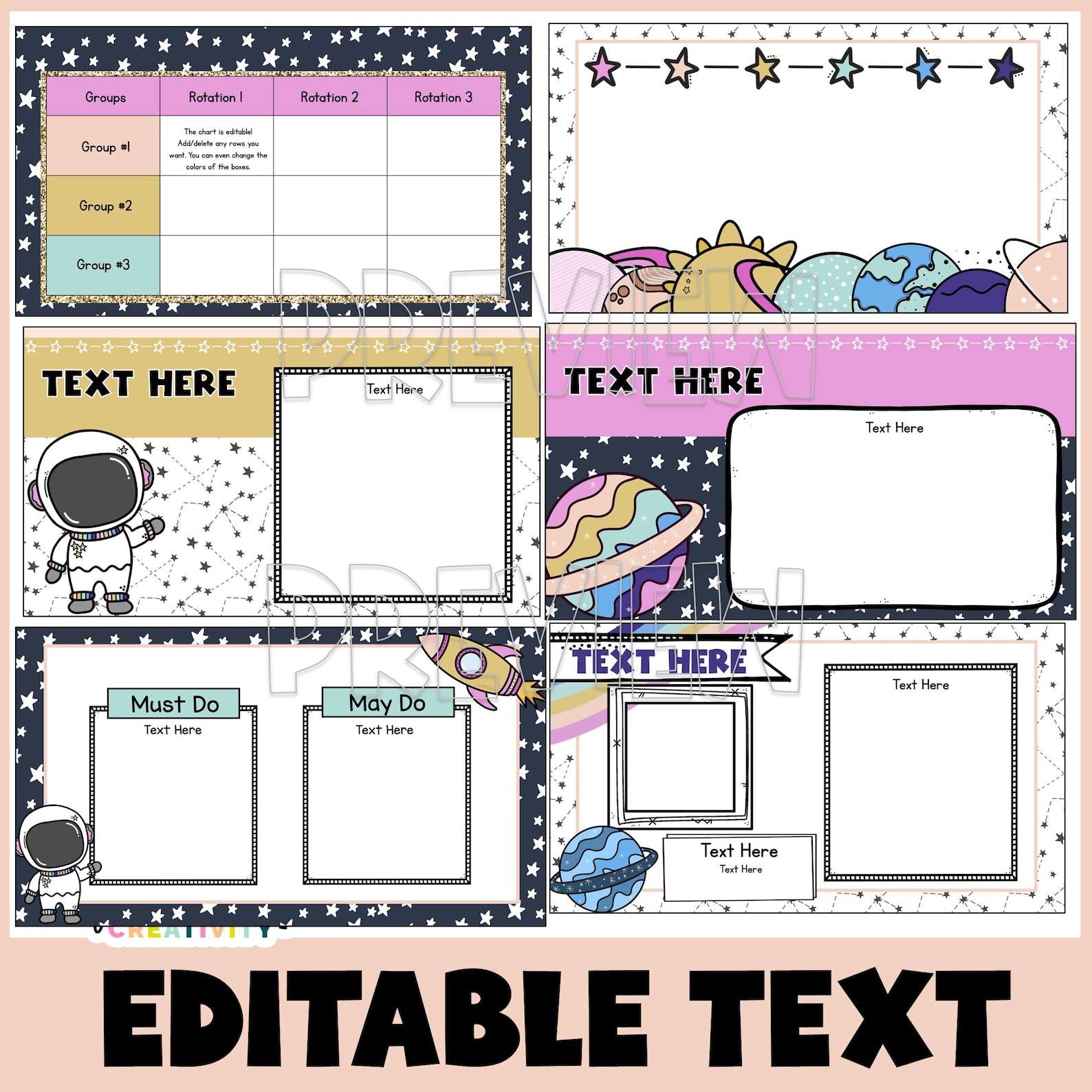 Space Classroom Google Slides Template: Editable Teacher Decor (digital ...
