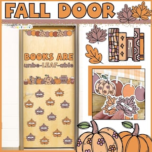 Kit per decorare la porta dell'aula in autunno / Decorazione a forma di zucca per la porta dell'aula / Decorazioni autunnali stampabili per insegnanti / Decorazione autunnale per la bacheca