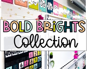 Bright Classroom Decor Bundle | Bright Classroom Theme | Bright Classroom Theme | Classroom Decor | Classroom Bundle | Black and White