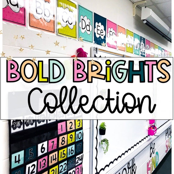 Bright Classroom Decor Bundle Bright Classroom Theme Etsy