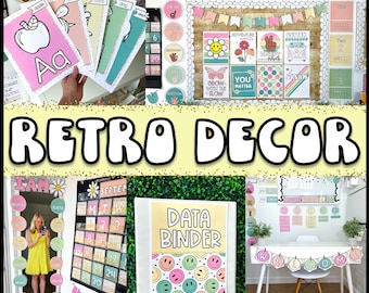 Retro Classroom Decor Bundle | Teacher Classroom Decor | Classroom Decor Bundle | Retro Classroom Theme | Colorful Classroom Decor