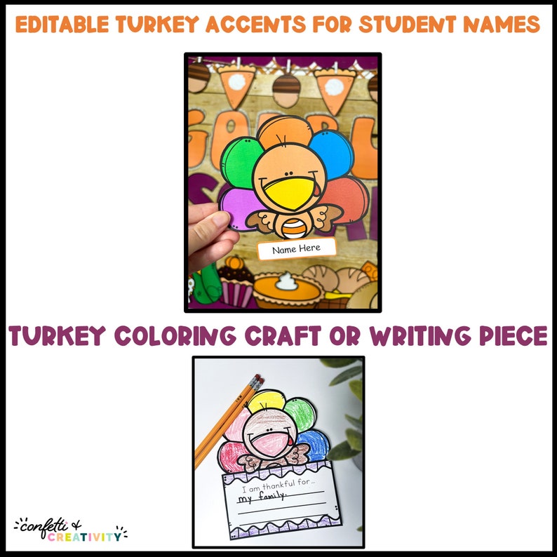 Thanksgiving Bulletin Board Kit November Classroom Decor Etsy