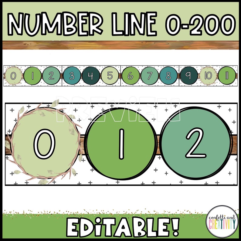 Nature Classroom Number Line Nature Classroom Decor Number Etsy