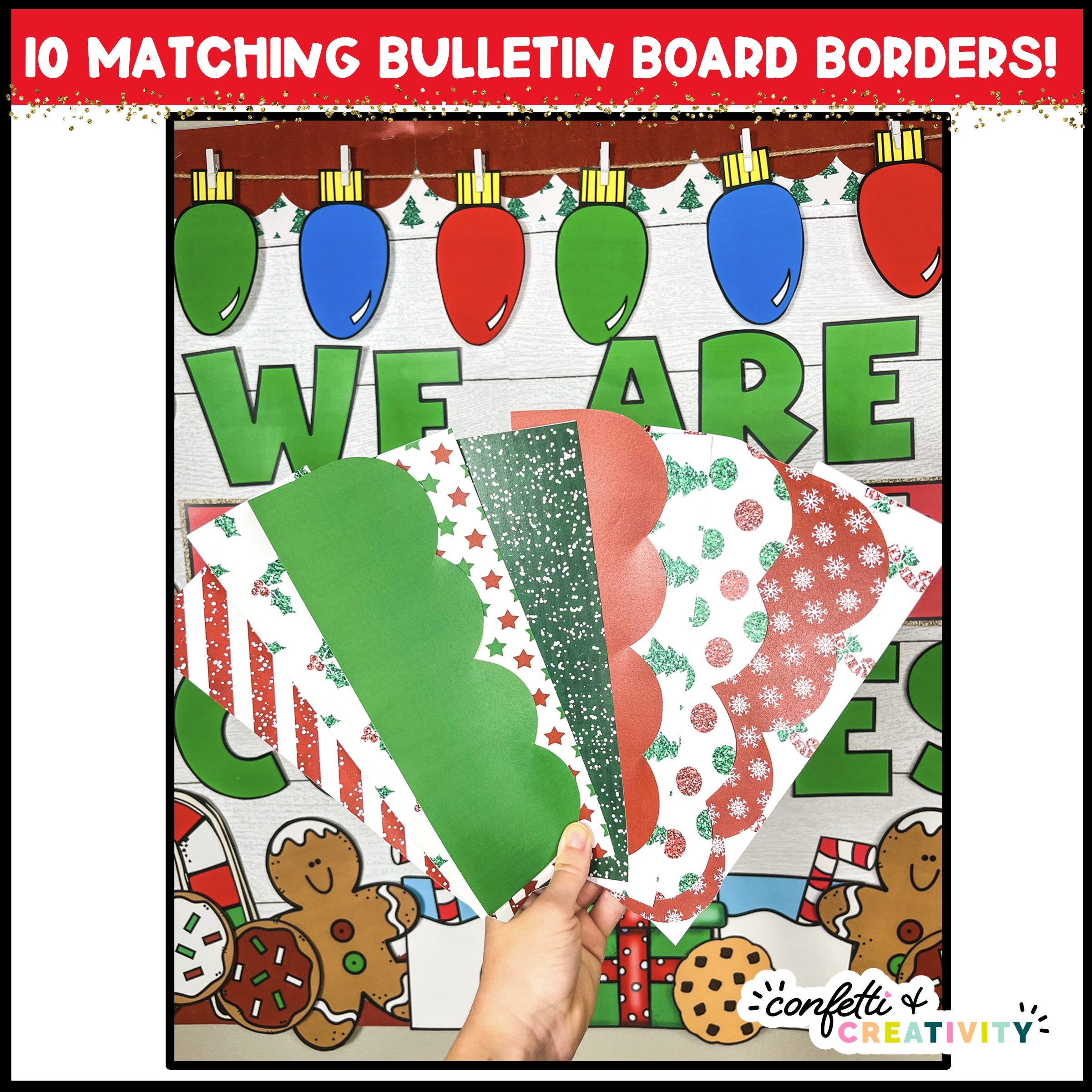 WhatSign Weihnachts-Pinnwand-Dekorationen – 54 Bunte Lebkuchen-Ausschnitte Mit Klebepunkten