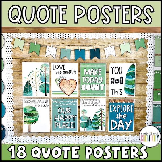 Nature Classroom Quote Posters: Growth Mindset Elementary Decor (Digital Download)