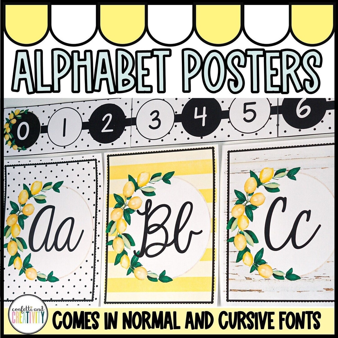 Lemon Alphabet Posters for the Classroom | Lemon Farmhouse Classroom ...
