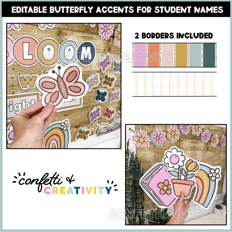 Spring Classroom Door Decor Kit: Butterfly Theme (digital Download) - Etsy
