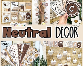 Neutral Classroom Decor Bundle: Printable Elementary Decor (Digital Download)