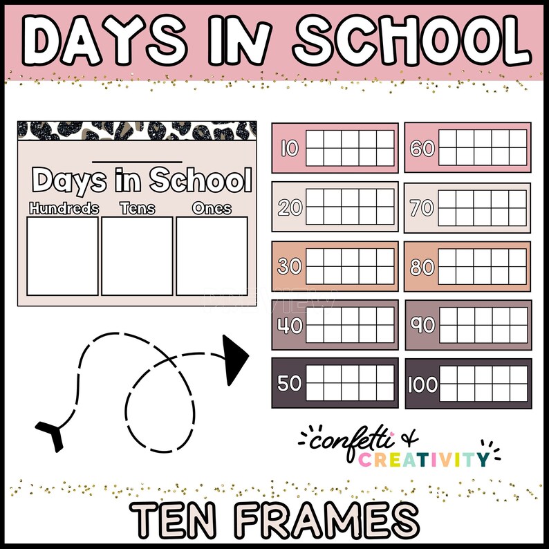 Boho Neutral Days in School Tally Posters: Classroom Decor (digital ...