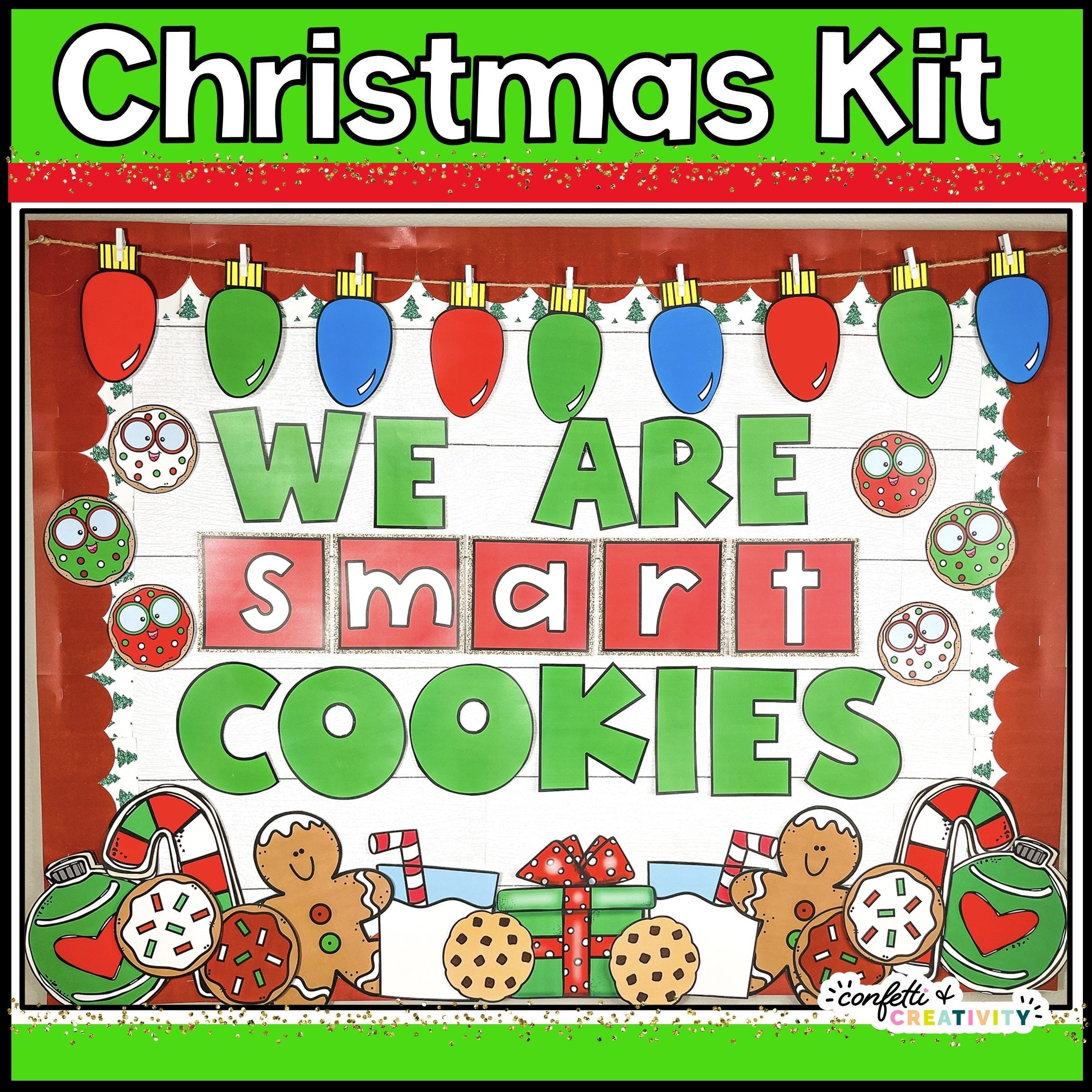 WhatSign Weihnachts-Pinnwand-Dekorationen – 54 Bunte Lebkuchen-Ausschnitte Mit Klebepunkten