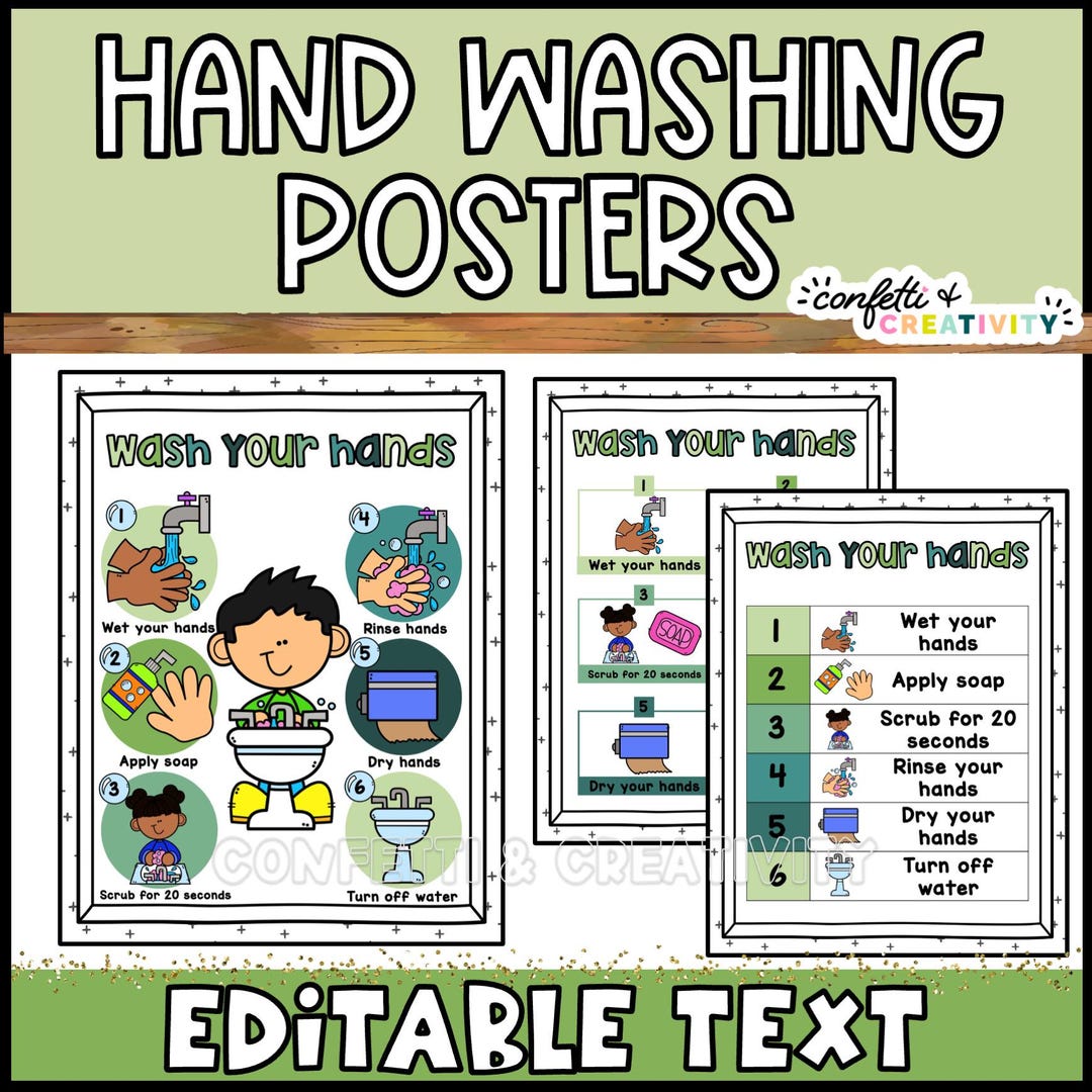 Hand Washing Posters Printable | Classroom Hygiene Charts | Bathroom ...