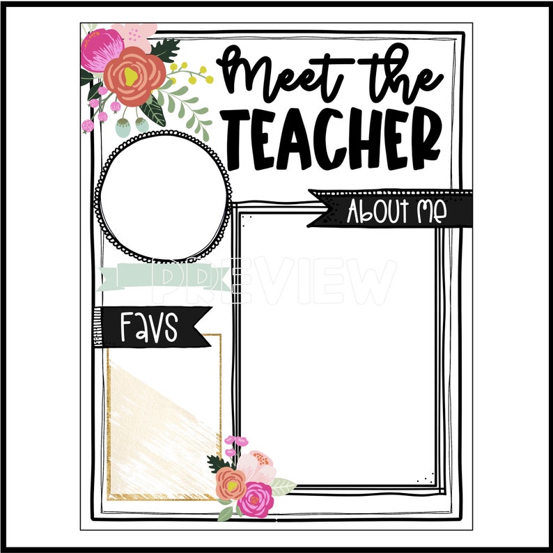 Floral Classroom Meet the Teacher Template (digital Download) - Etsy