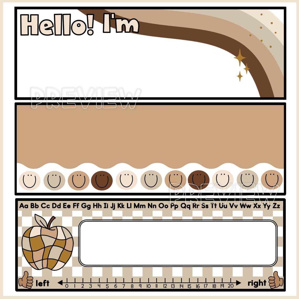Neutral Student Desk Name Plates: Editable Classroom Decor (digital ...