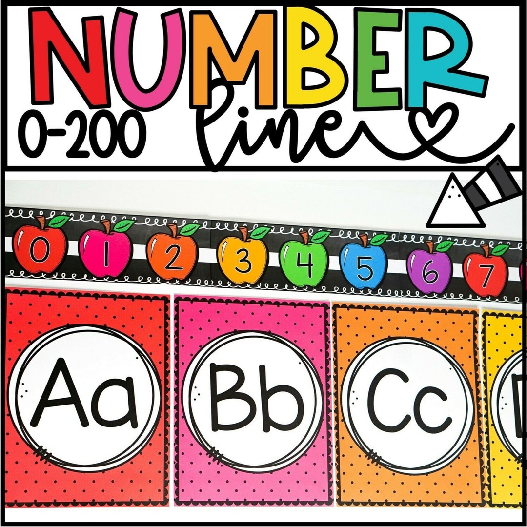 Bright Classroom Number Line Colorful Classroom Decor Number Line for