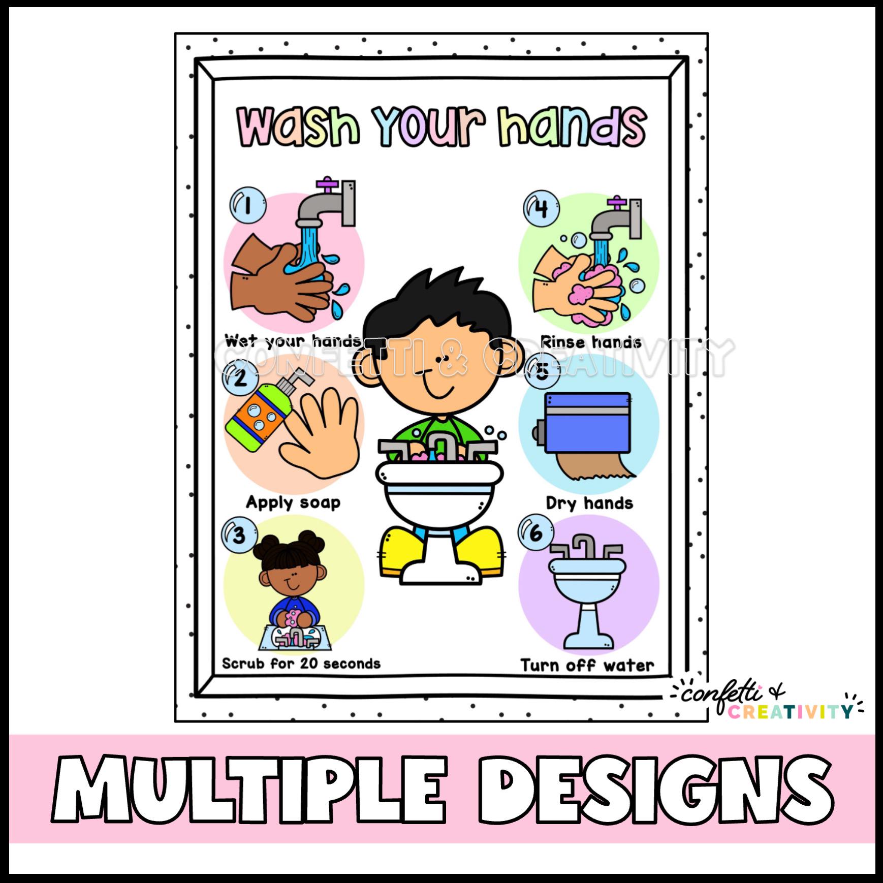 Grade R Hand Washing Routine Poster Hand Washing Posters Printable | Classroom Hygiene Charts | Bathroom ...