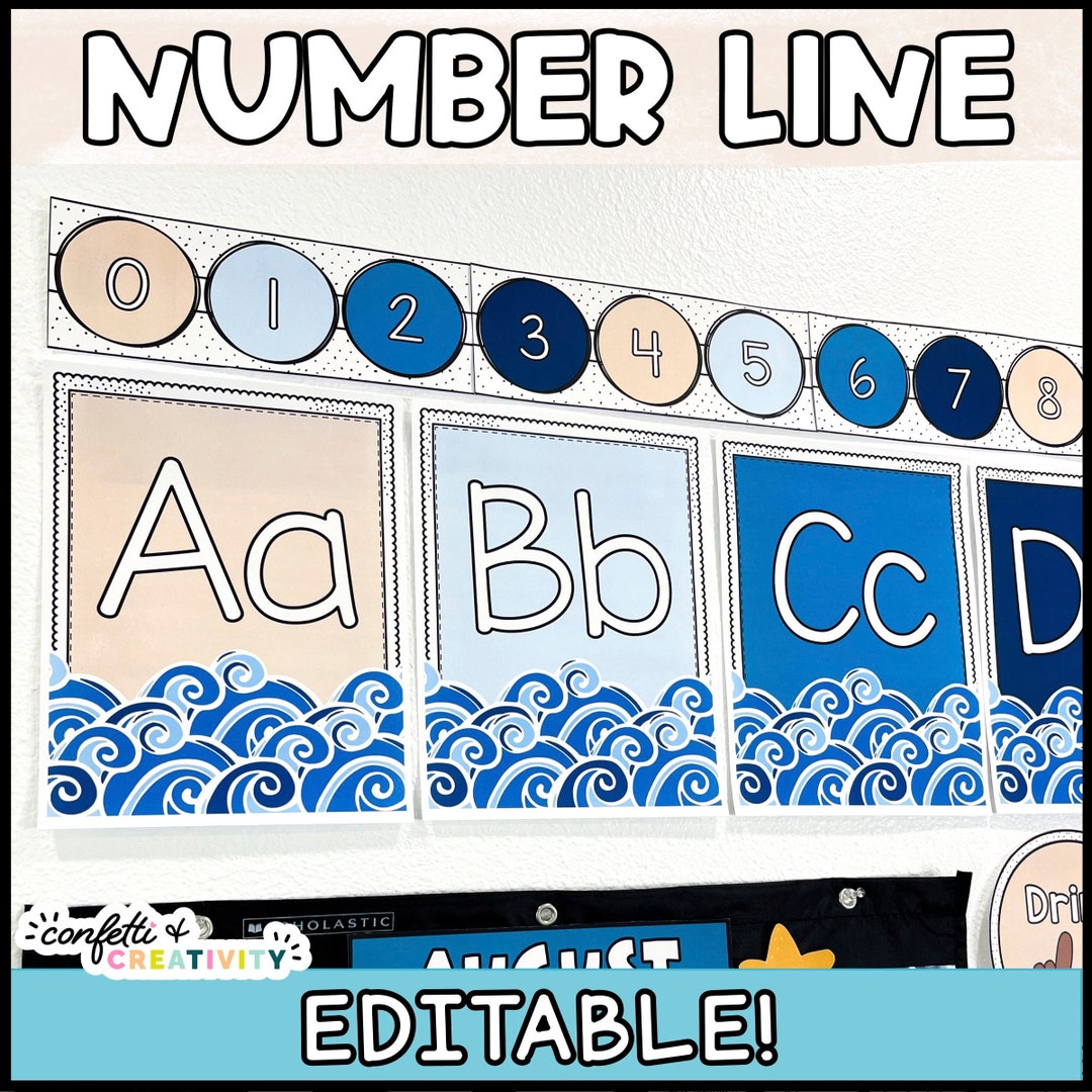 Ocean Classroom Number Line Ocean Classroom Decor Number Line for