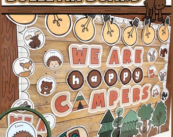 Camping Animals Bulletin Board: Rustic Classroom Decor (Digital Download)