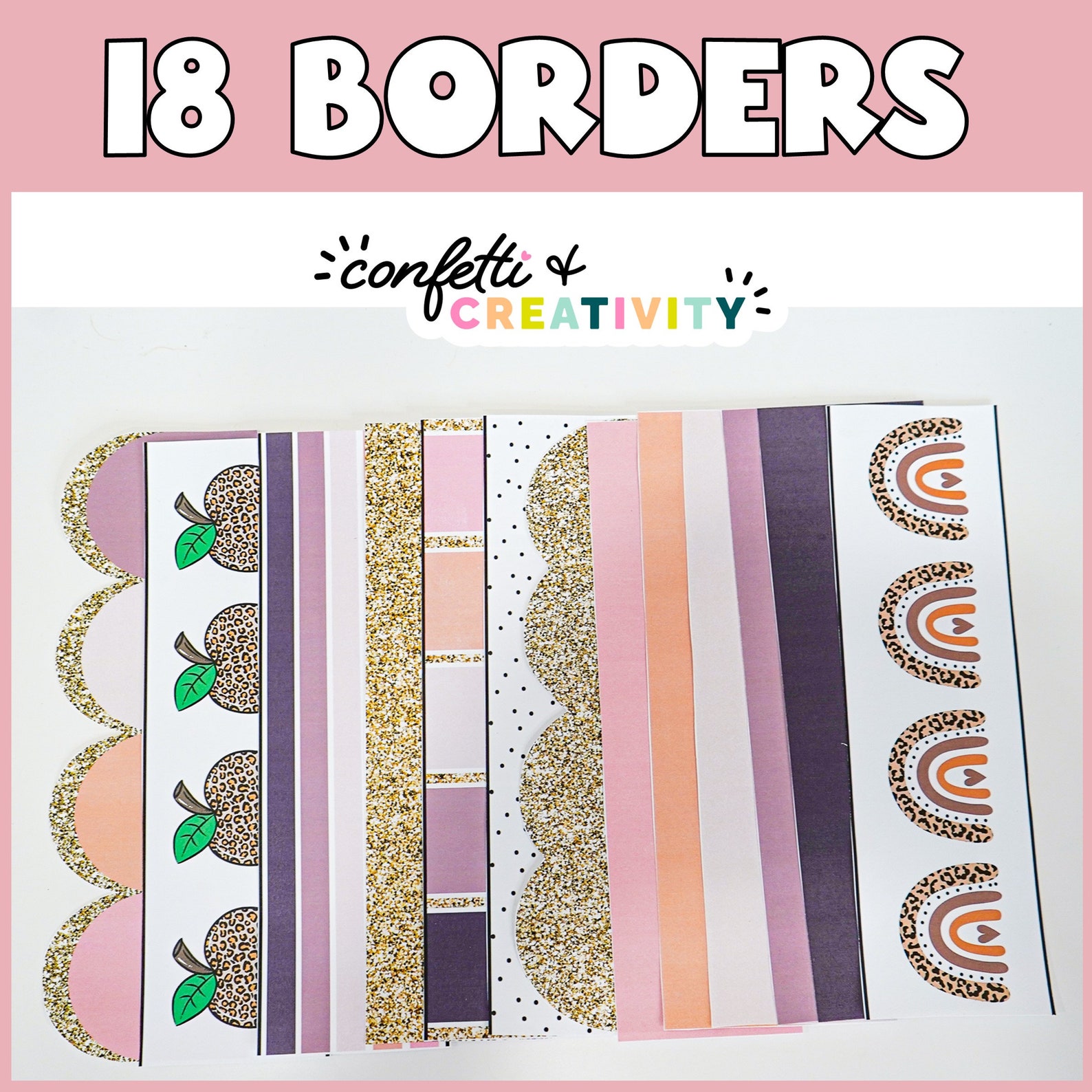 Boho Neutral Bulletin Board Borders: Classroom Decor (digital Download ...