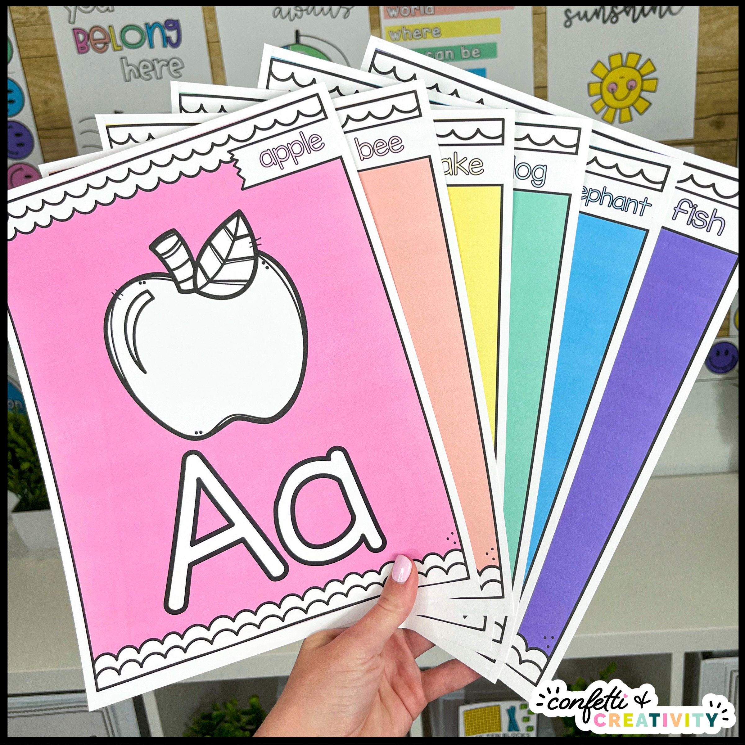 Bright Picture Alphabet Posters: Elementary Classroom Decor (digital ...
