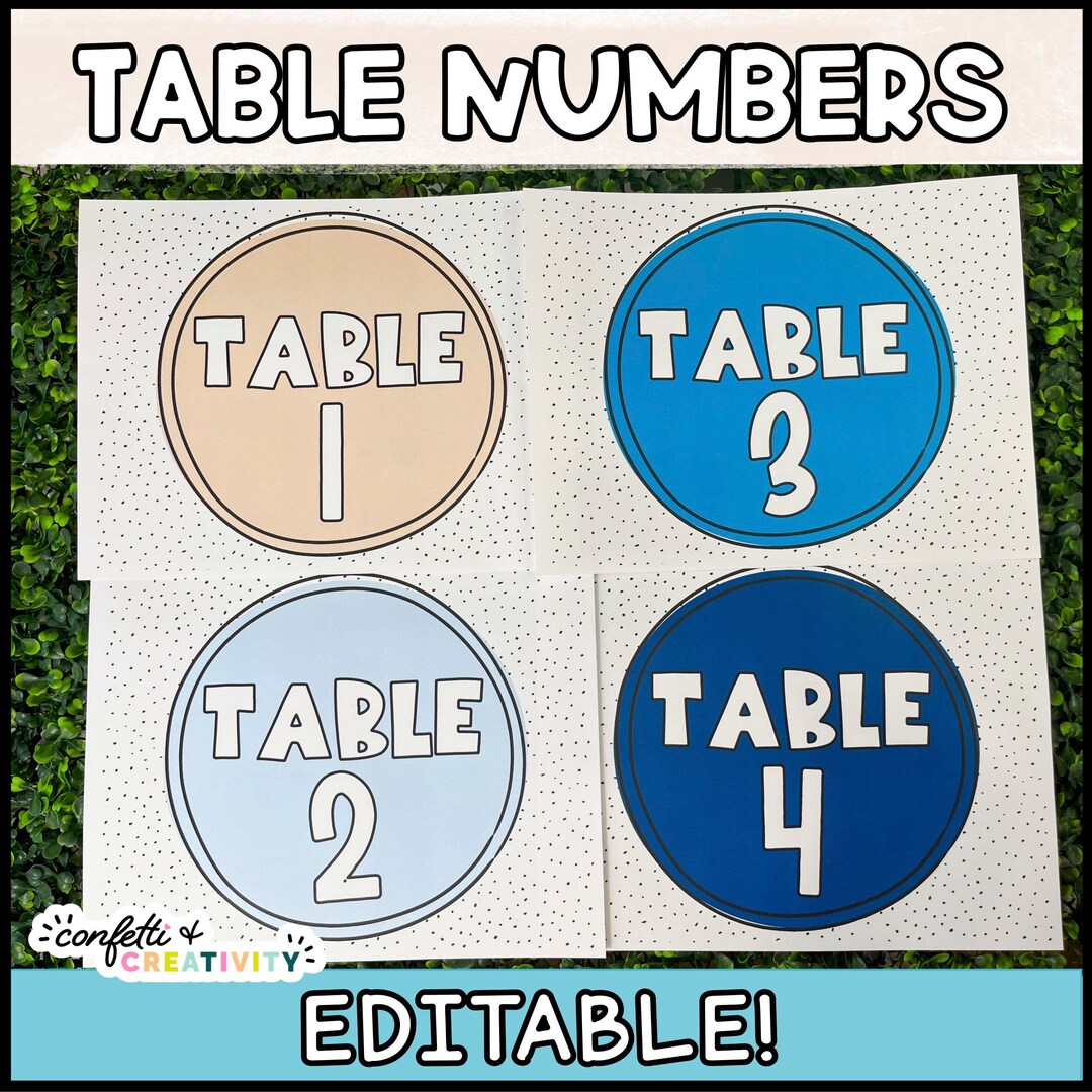 Printable Classroom Table Numbers Ocean Classroom Decor Classroom Table Number Signs Editable