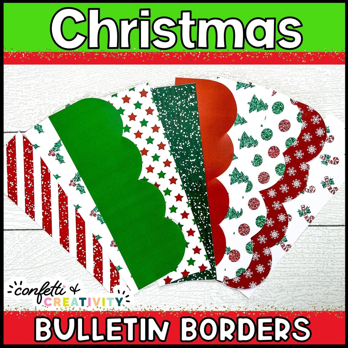 Printable Christmas Bulletin Board Borders Christmas - Etsy