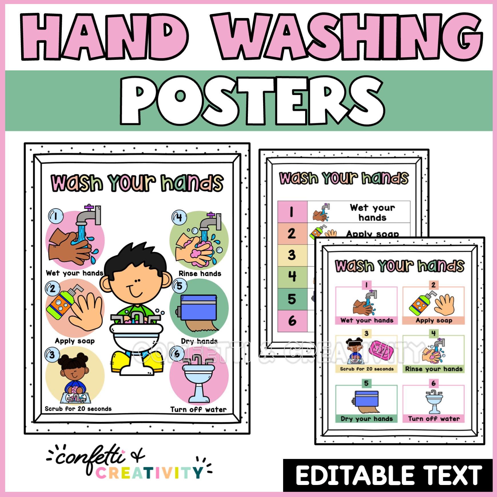 Grade R Hand Washing Routine Poster Hand Washing Posters Printable | Classroom Hygiene Charts | Bathroom ...