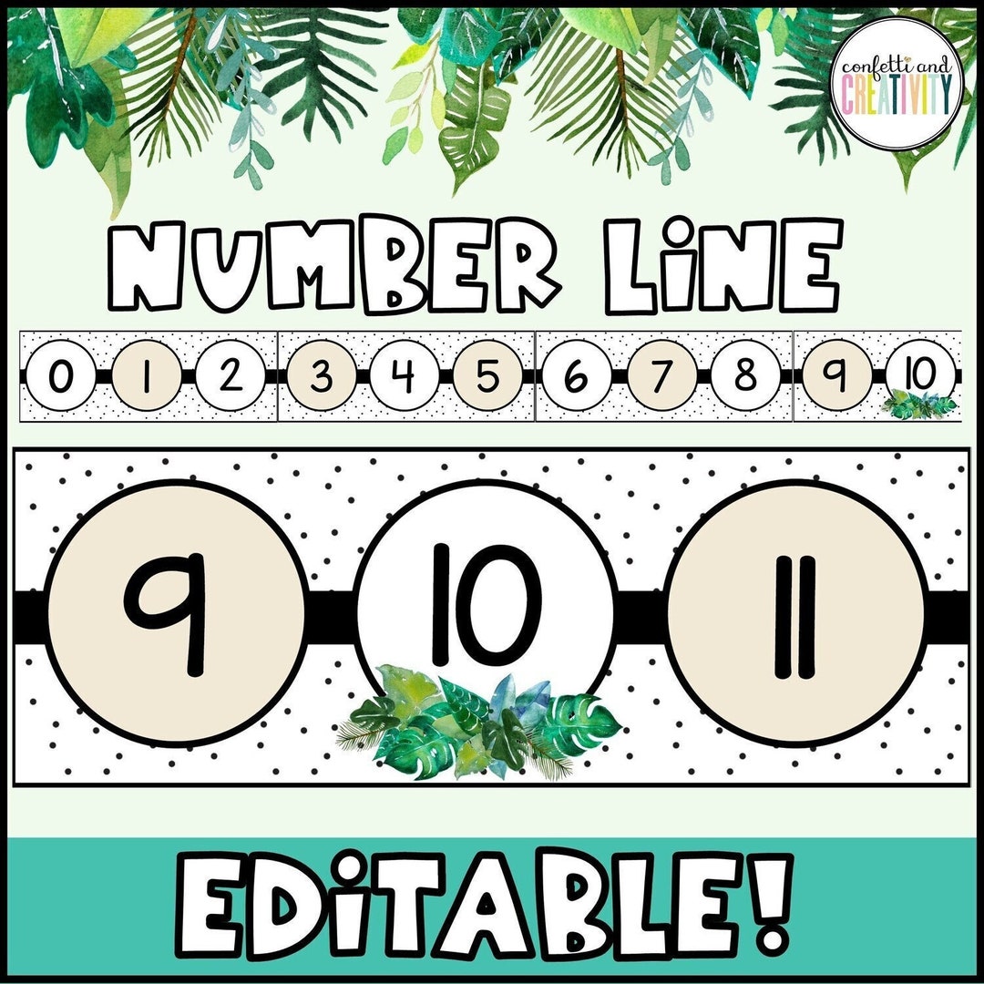 Tropical Classroom Number Line Tropical Classroom Decor Number Line for