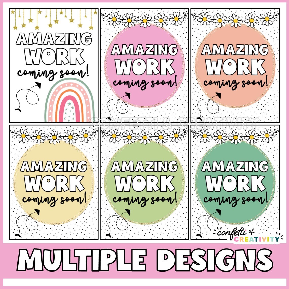 Amazing Work Coming Soon Poster | Classroom Bulletin Board Decor ...