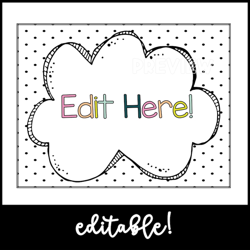 Editable Classroom Posters Bold Brights Classroom Decor Etsy