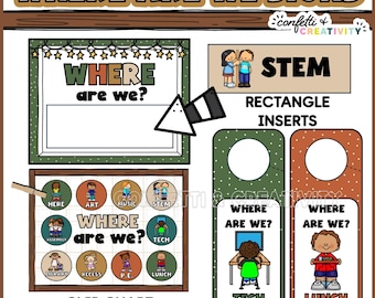 Camping Where Are We Classroom Door Signs: Editable, Rustic Decor (Digital Download)