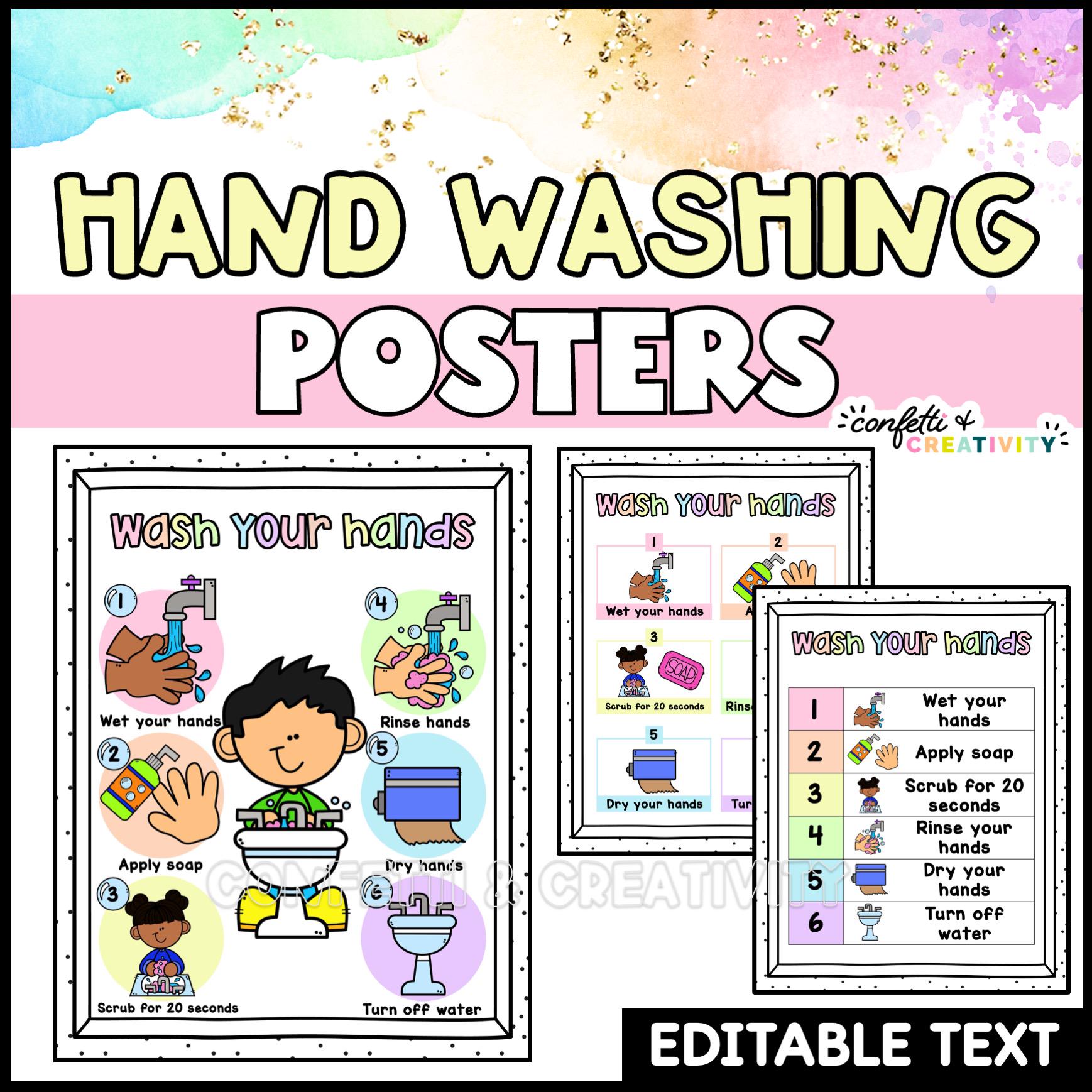 Grade R Hand Washing Routine Poster Hand Washing Posters Printable | Classroom Hygiene Charts | Bathroom ...