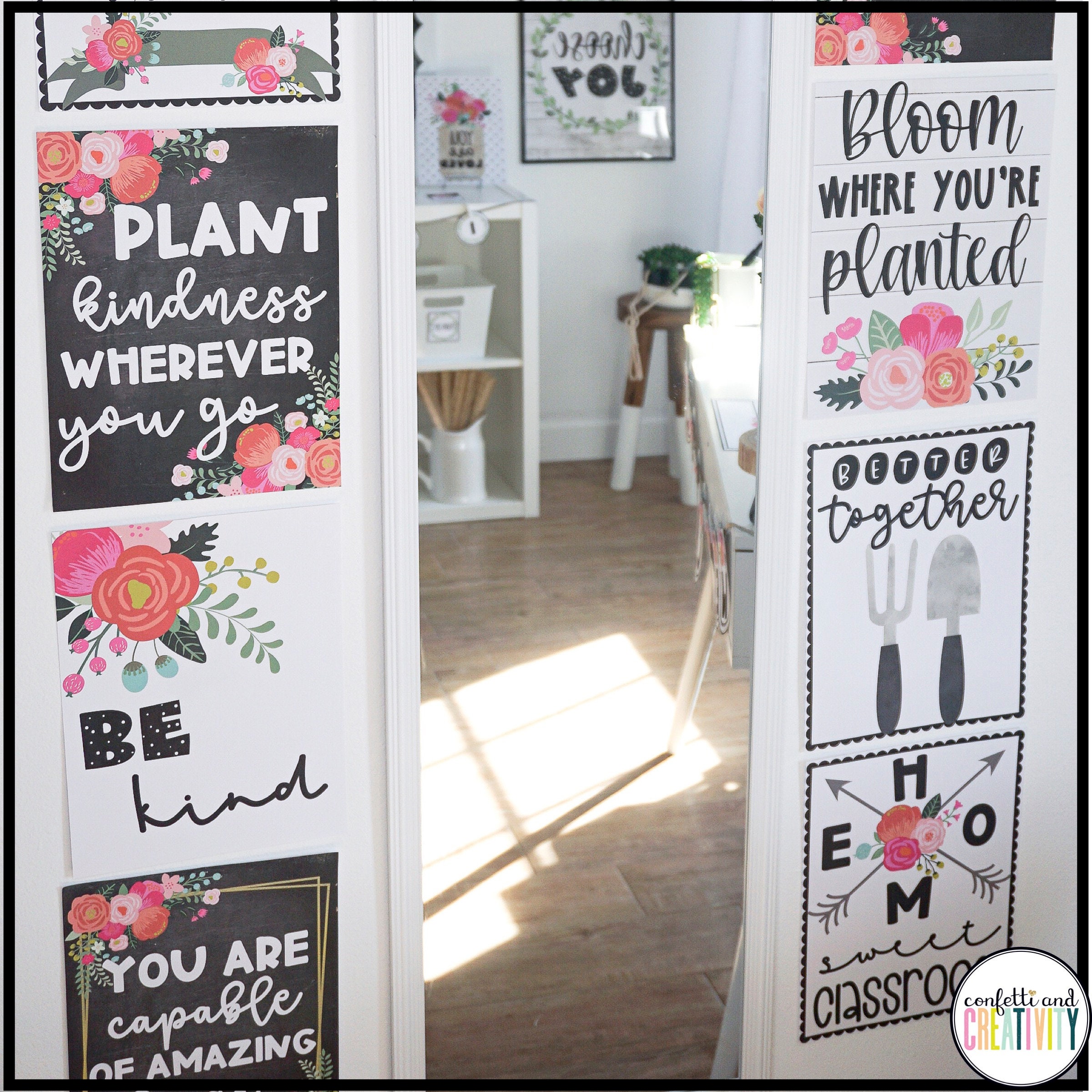 Floral Farmhouse Classroom Quote Posters: Elementary Growth Mindset ...