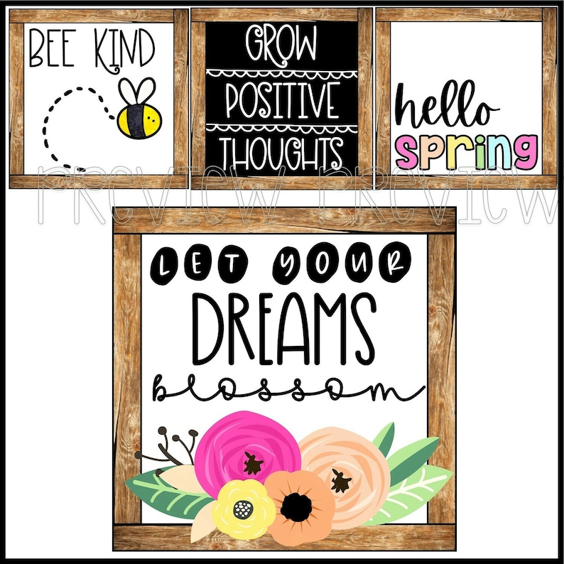 SPRING Bulletin Board Spring Classroom Bulletin Board Kit Etsy