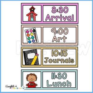 Space Daily Schedule Cards Editable Classroom Schedule Elementary ...