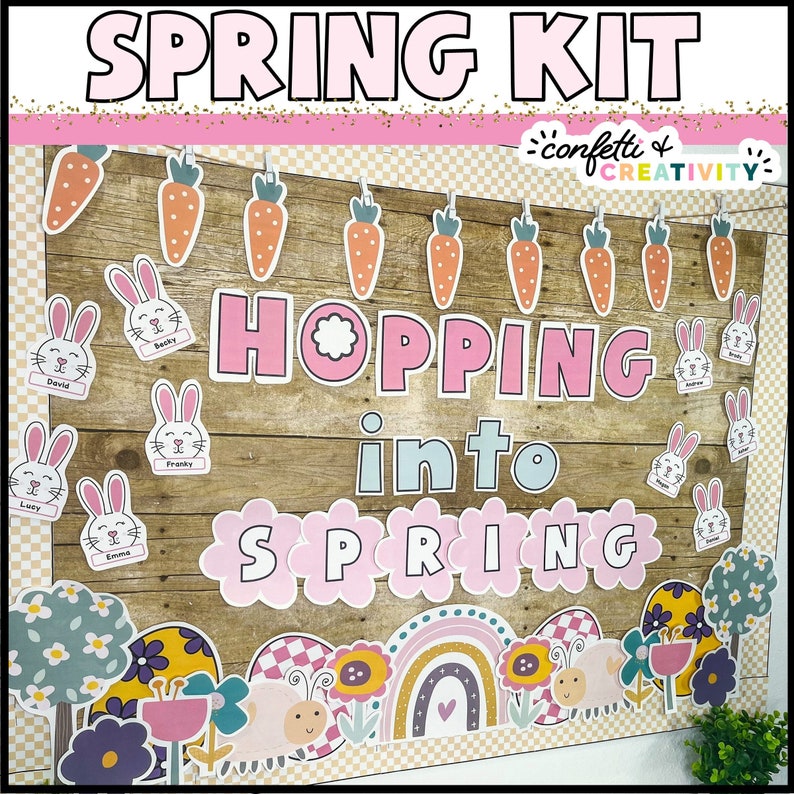 SPRING Bulletin Board Kit Spring Classroom Decor March Bulletin Board March Classroom Decor image 1