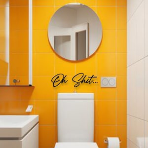 Oh Shit Badezimmer Deko Schriftzug 3D aus Holz Wanddeko Badezimmer Türschild Bad Gäste WC Wandtattoo Wandspruch Geschenkidee Bild 1