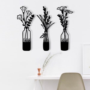 Wall decoration flowers made of wood l flower vases | Bedroom decoration | Kitchen decor | Bathroom | hallway | Living room | Mother's Day gift